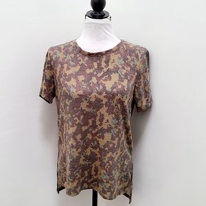 Camo Print Oversized Hi-lo Tee